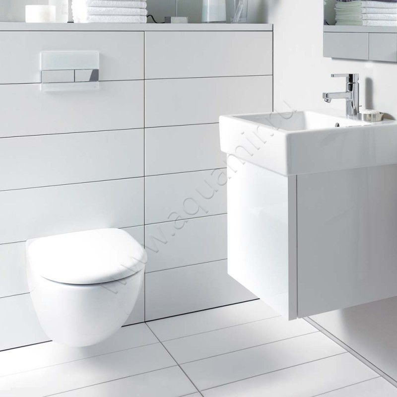Унитаз подвесной Duravit ARCHITEC 57,5 см, безободковый, белый 2546090064 в интерьере
