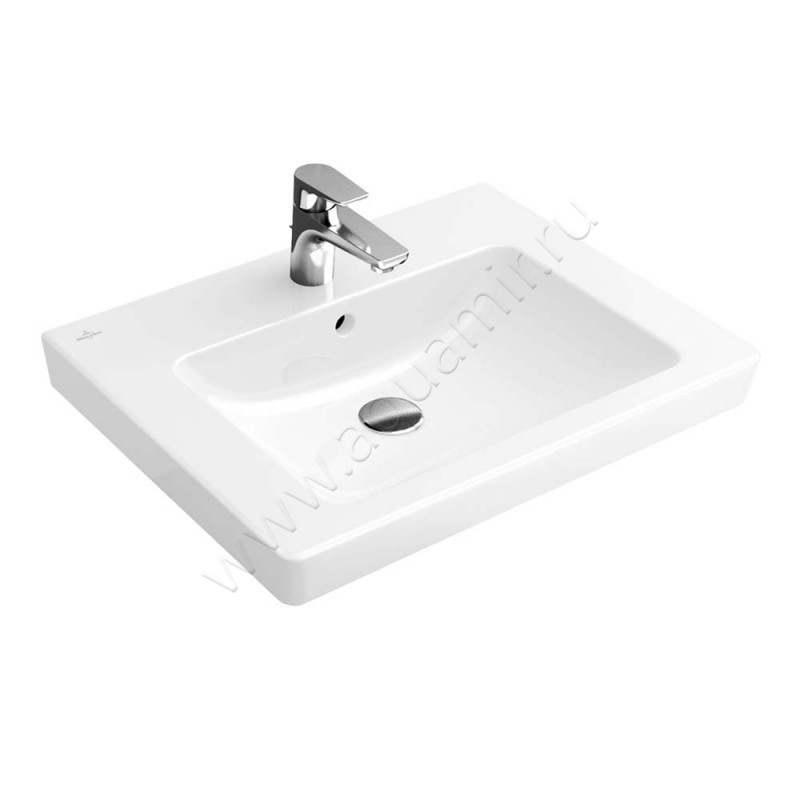 Раковина подвесная Villeroy & Boch Subway 2.0 60 см, фарфор, белый глянец/white alpin 71136001 в интерьере