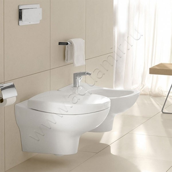 Унитаз подвесной Villeroy & Boch MY NATURE 60 см, белый, с покрытием ceramicplus 561010R1 в интерьере