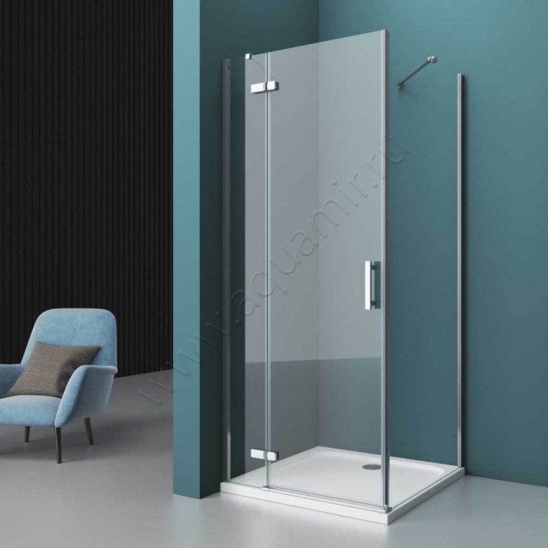 Душевой уголок BelBagno KRAFT KRAFTAH129080CCrL в интерьере