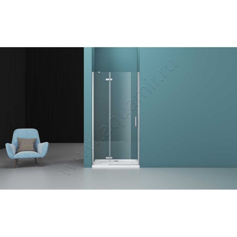 Душевая дверь в нишу BelBagno KRAFT KRAFTB126040CCrL в интерьере