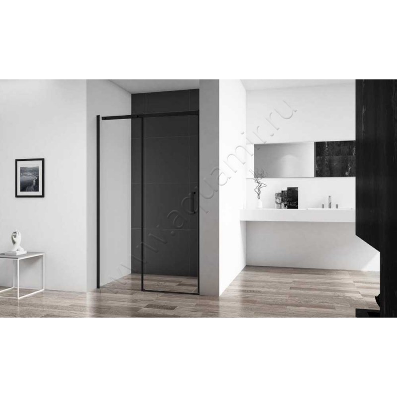 Душевая дверь в нишу BelBagno ACQUA ACQUABF1140CNERO в интерьере