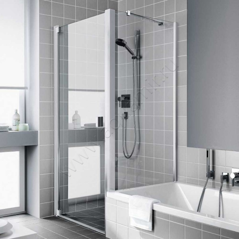 Душевая стенка для двери Kermi Raya RATVD090171AK в интерьере