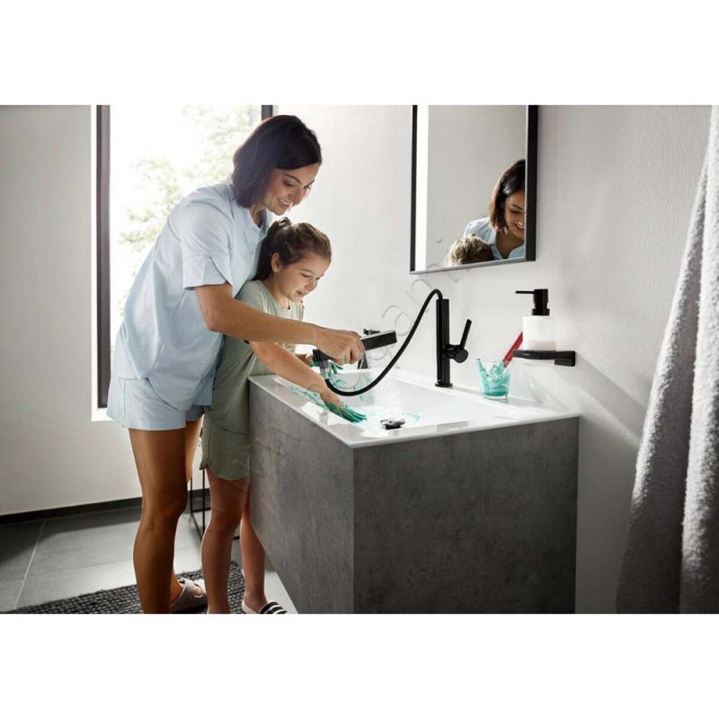 Дозатор Hansgrohe AddStoris черный 41745670 в интерьере