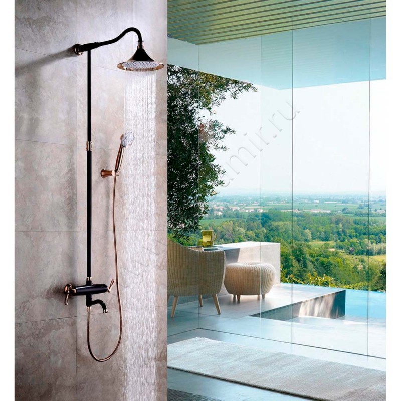 Душевая стойка Lemark Prime LM6162BRG в интерьере