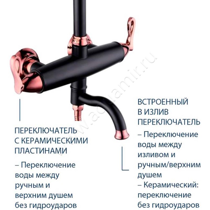 Душевая стойка Lemark Prime LM6162BRG в интерьере