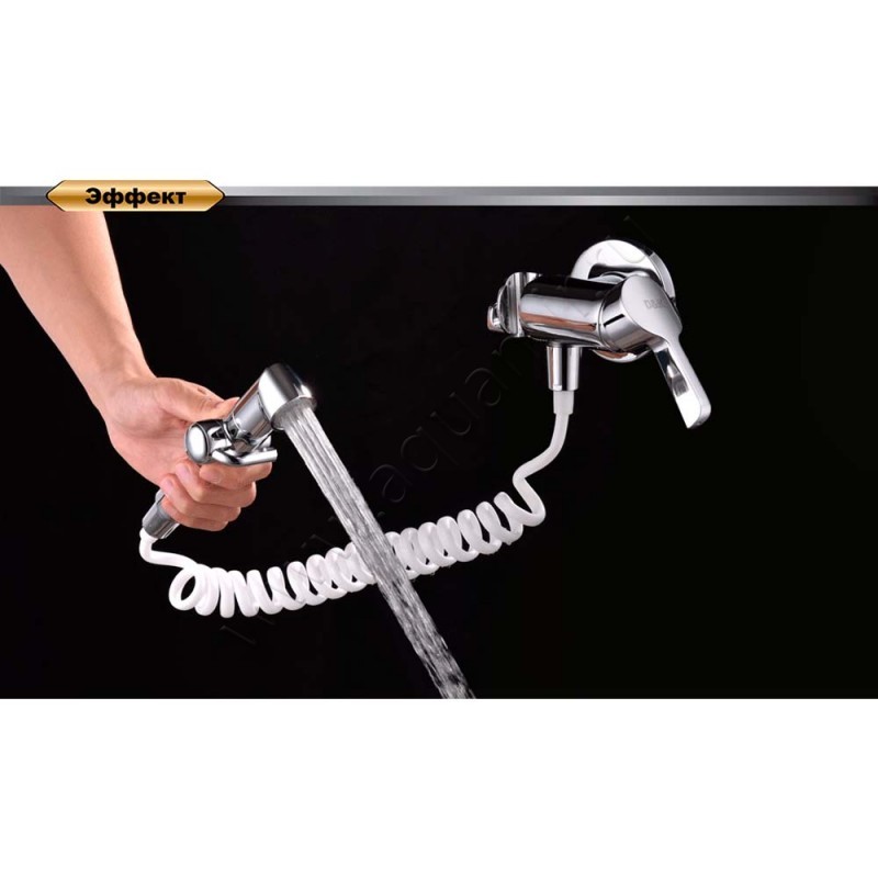 Гигиенический душ D&K Paulinus Rhein со смесителем, хром DA1464501 в интерьере