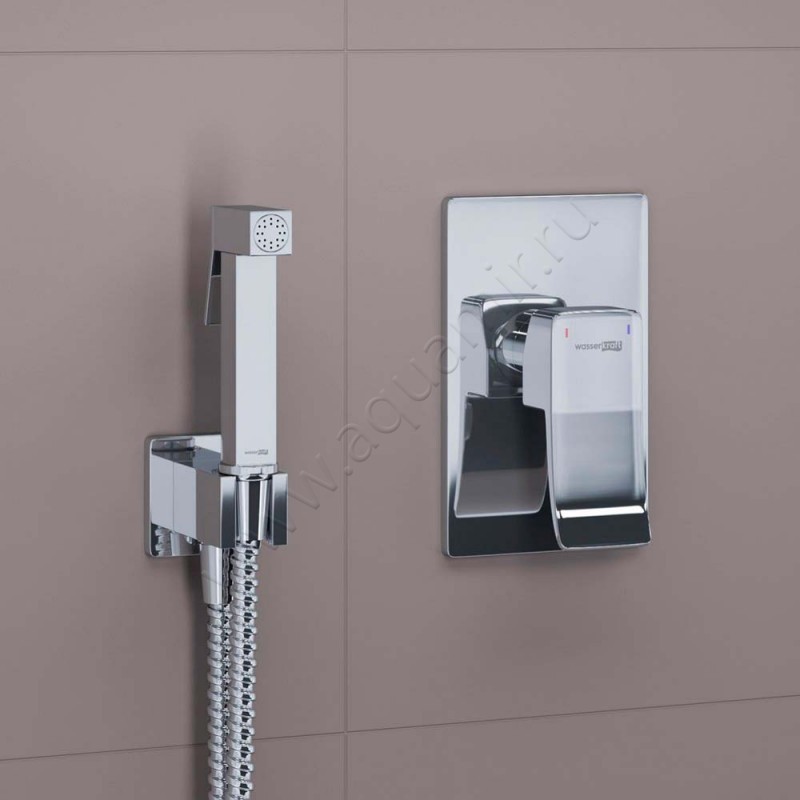 Гигиенический душ Wasserkraft со смесителем, хром A106157 в интерьере