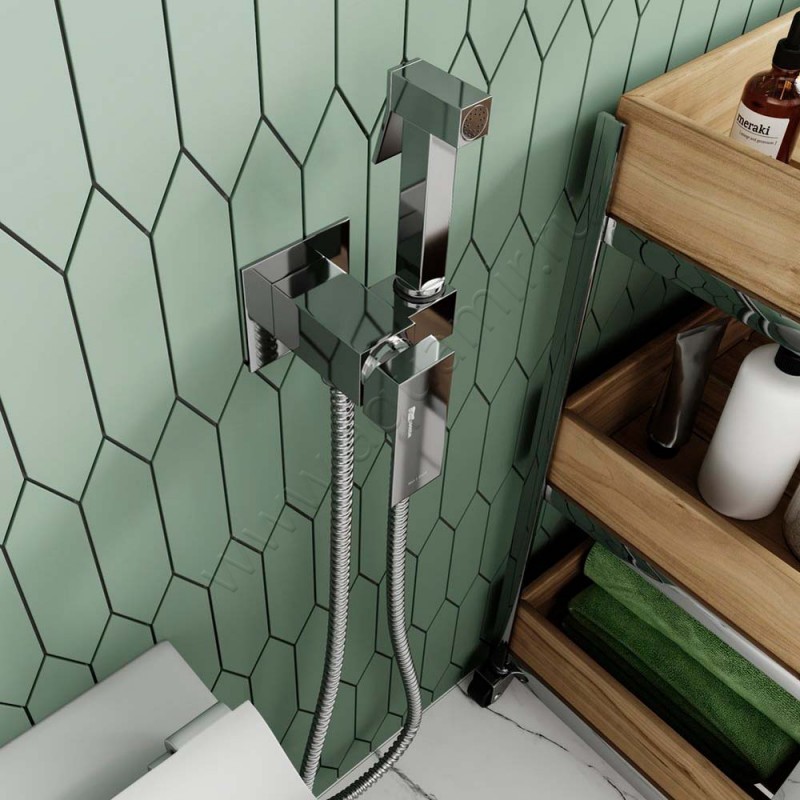 Гигиенический душ Wasserkraft со смесителем, хром A71138 в интерьере