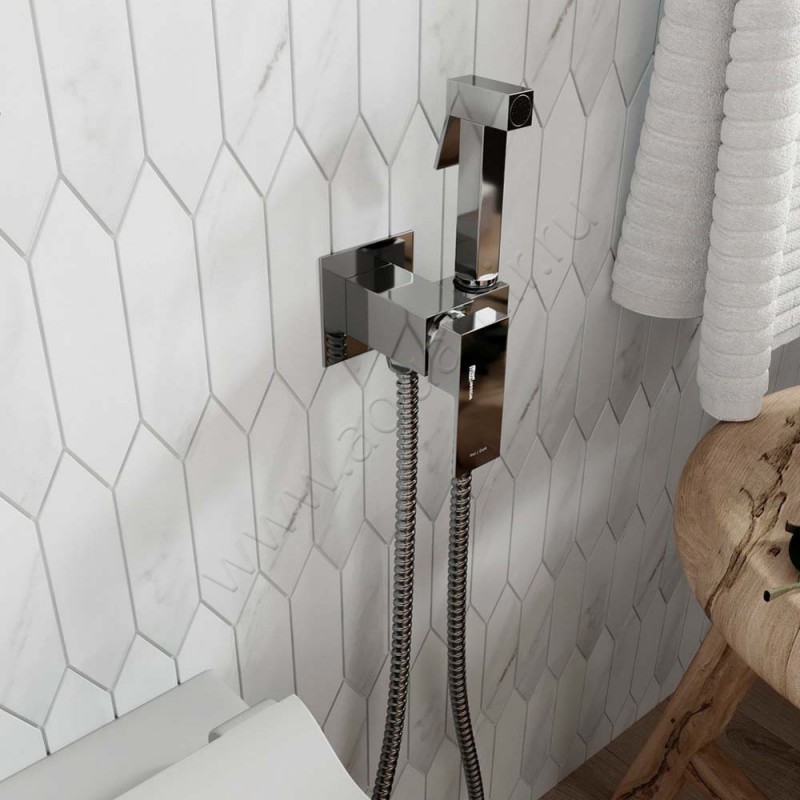 Гигиенический душ Wasserkraft со смесителем, хром A71138 в интерьере