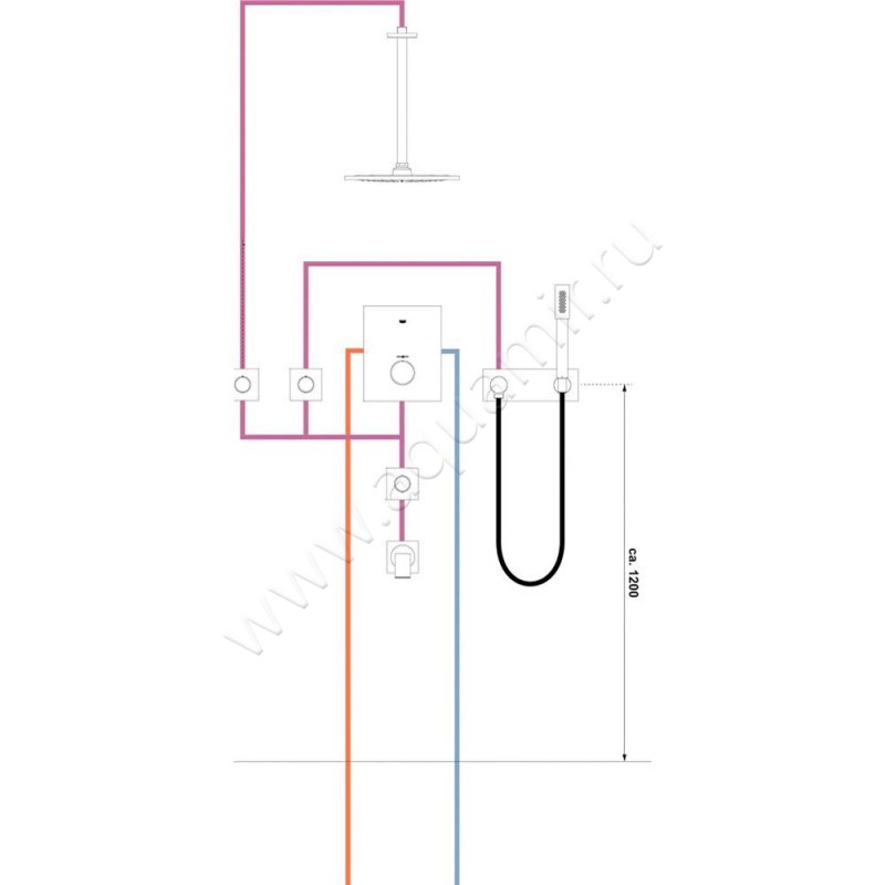 Кронштейн для верхнего душа Grohe Rainshower 28497000 в интерьере