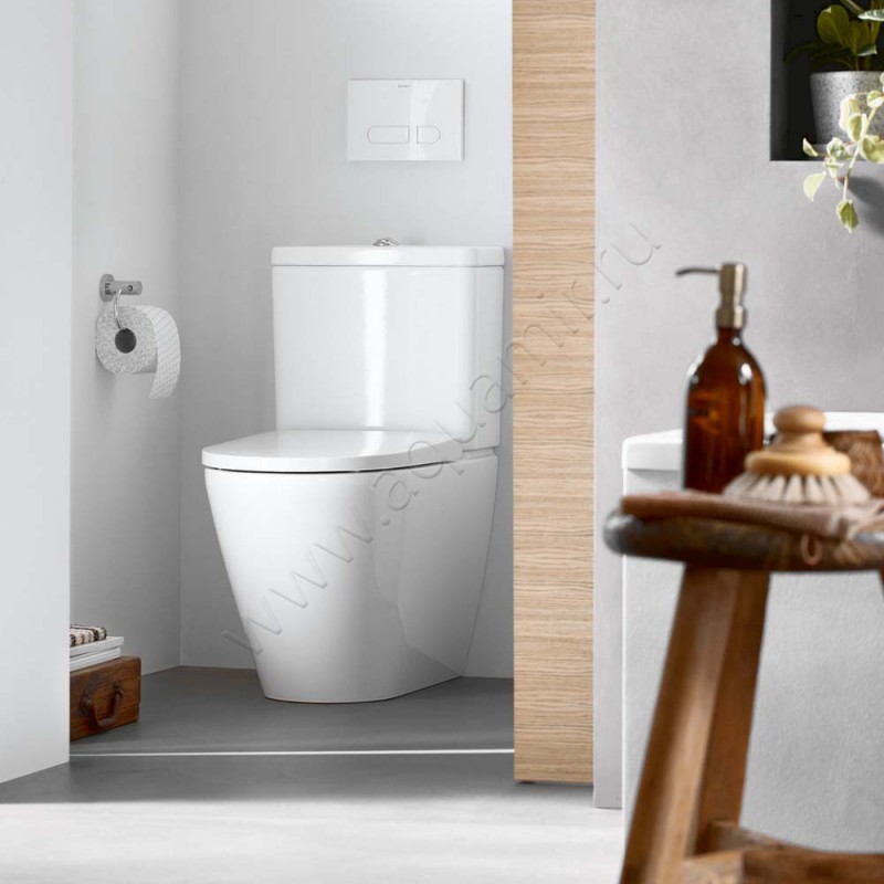 Унитаз напольный Duravit D-NEO 65 см, белый, с покрытием wondergliss 20020900001 в интерьере