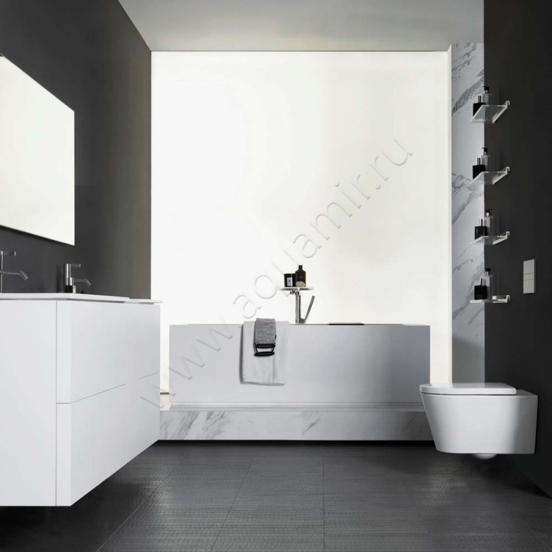 Унитаз подвесной Laufen KARTELL BY LAUFEN 54,5 см, белый, с покрытием cleancoat 8203374000001 в интерьере