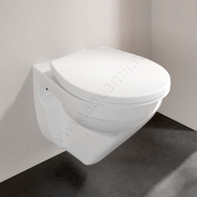 Унитаз подвесной Villeroy & Boch O.NOVO 54 см, безободковый, белый 7682R001 в интерьере