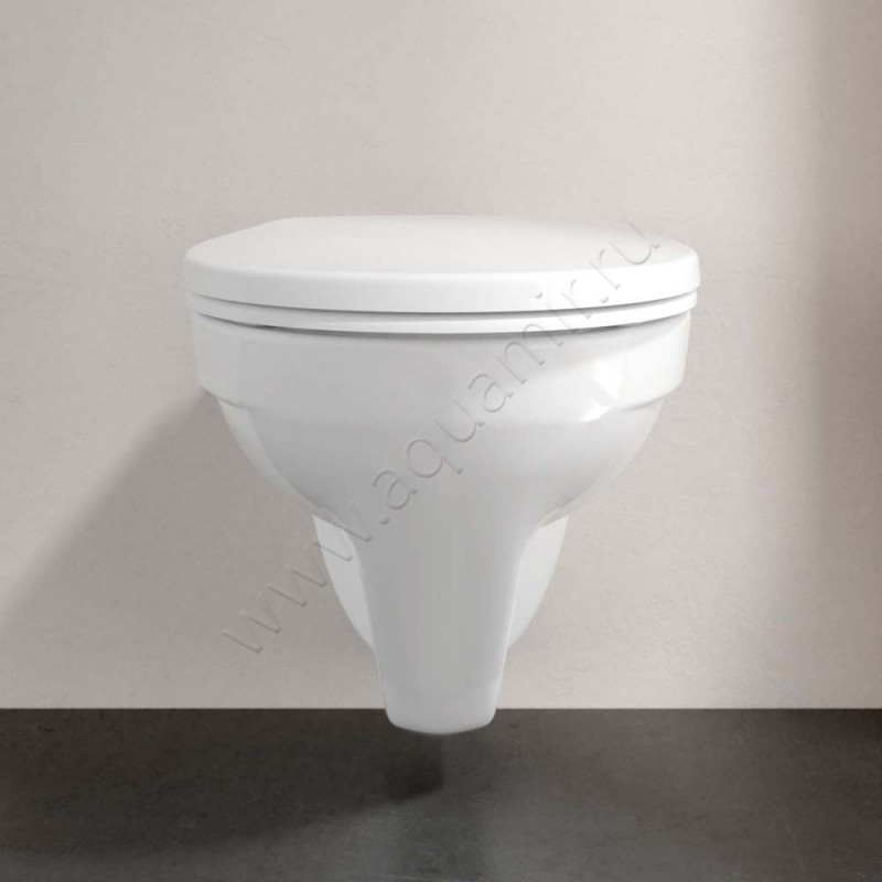 Унитаз подвесной Villeroy & Boch O.NOVO 54 см, безободковый, белый 7682R001 в интерьере