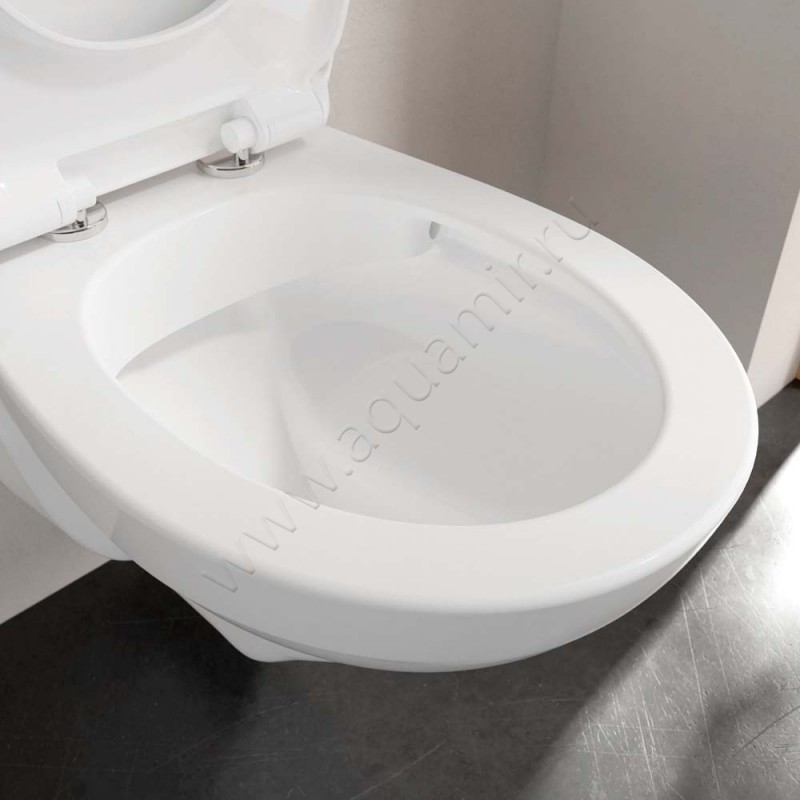 Унитаз подвесной Villeroy & Boch O.NOVO 54 см, безободковый, белый 7682R001 в интерьере