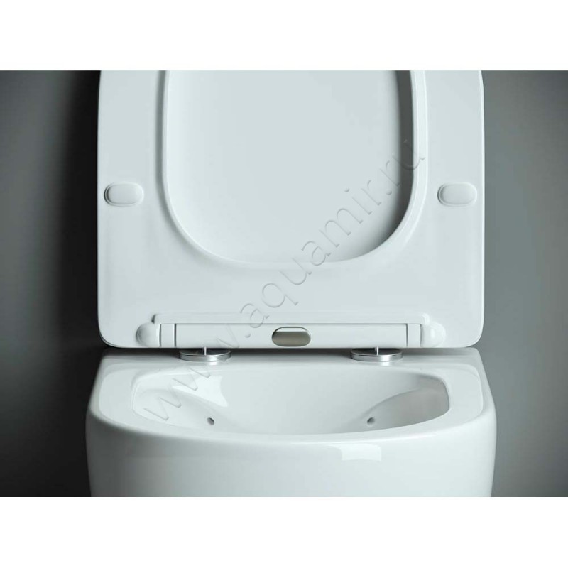 Унитаз подвесной Ceramica Nova MONO RIMLESS с крышкой микролифт, 50 см, безободковый, белый CN1905 в интерьере