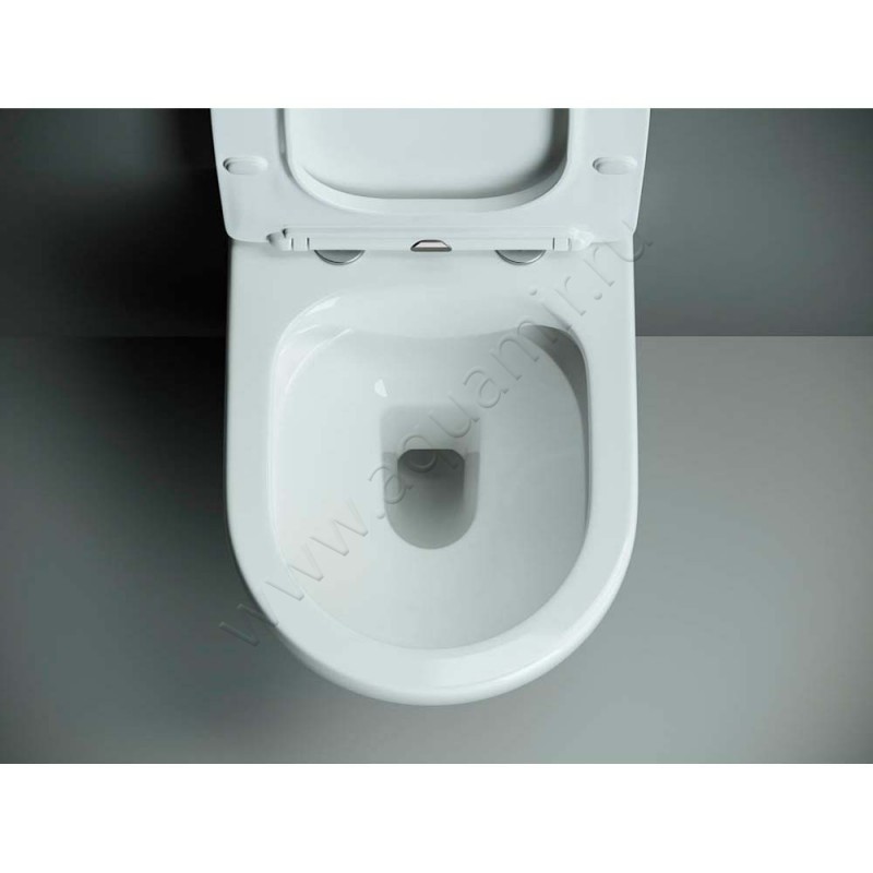 Унитаз подвесной Ceramica Nova MONO RIMLESS с крышкой микролифт, 50 см, безободковый, белый CN1905 в интерьере