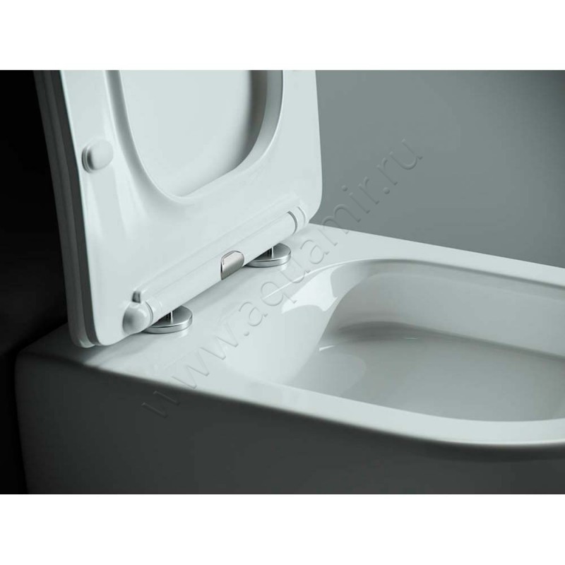 Унитаз подвесной Ceramica Nova MONO RIMLESS с крышкой микролифт, 50 см, безободковый, белый CN1905 в интерьере