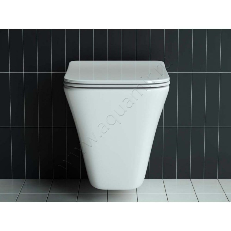 Унитаз подвесной Ceramica Nova MONO RIMLESS с крышкой микролифт, 49,5 см, безободковый, белый CN1902 в интерьере