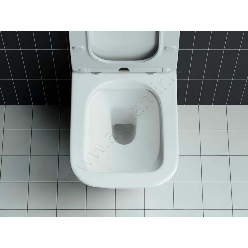 Унитаз подвесной Ceramica Nova MONO RIMLESS с крышкой микролифт, 49,5 см, безободковый, белый CN1902 в интерьере