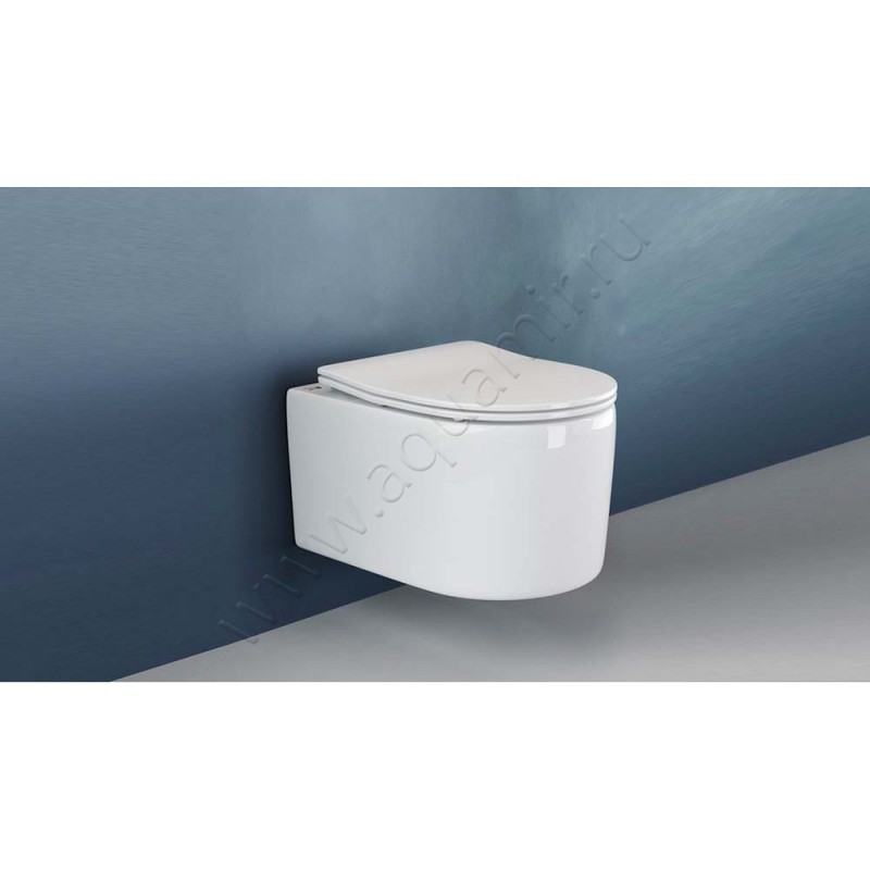 Унитаз подвесной Ceramica Nova MOMENTS RIMLESS с крышкой микролифт, 49 см, безободковый, белый CN3003 в интерьере