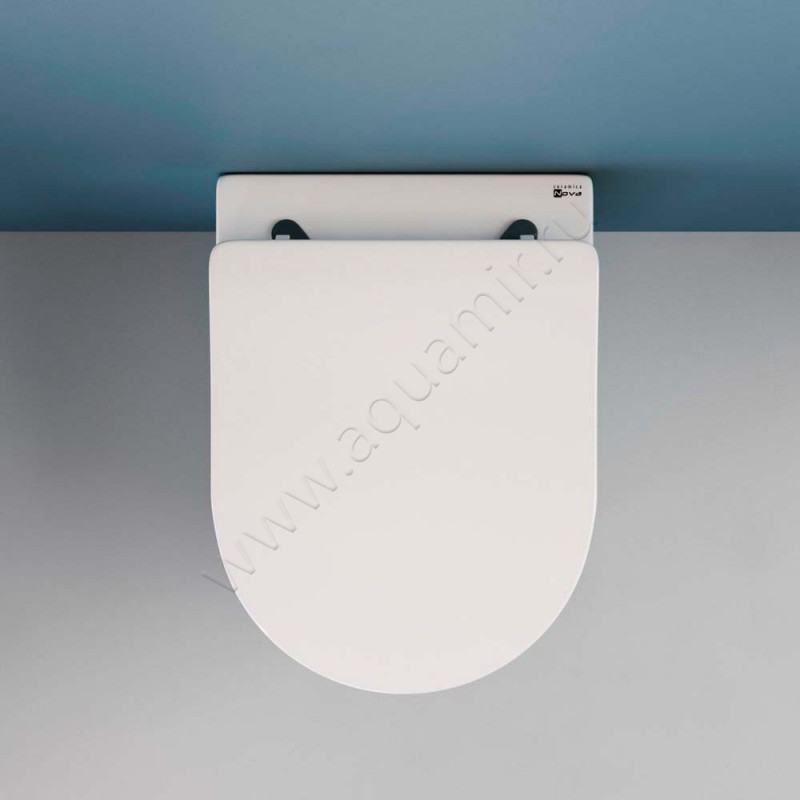 Унитаз подвесной Ceramica Nova MOMENTS RIMLESS с крышкой микролифт, 49 см, безободковый, белый CN3003 в интерьере