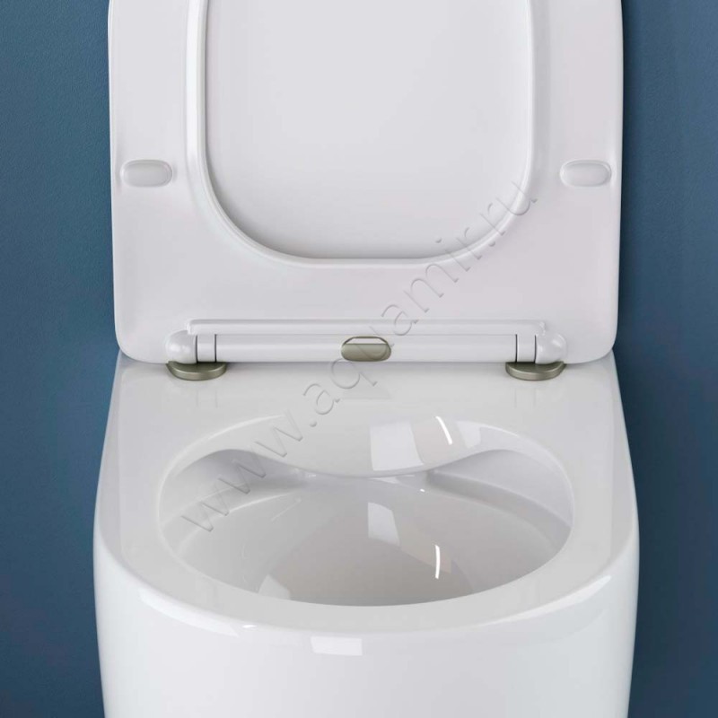 Унитаз подвесной Ceramica Nova MOMENTS RIMLESS с крышкой микролифт, 49 см, безободковый, белый CN3003 в интерьере