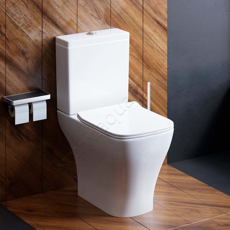 Унитаз напольный Damixa TITAN с крышкой микролифт, 60,5 см, безободковый, белый DX78C8600SC в интерьере