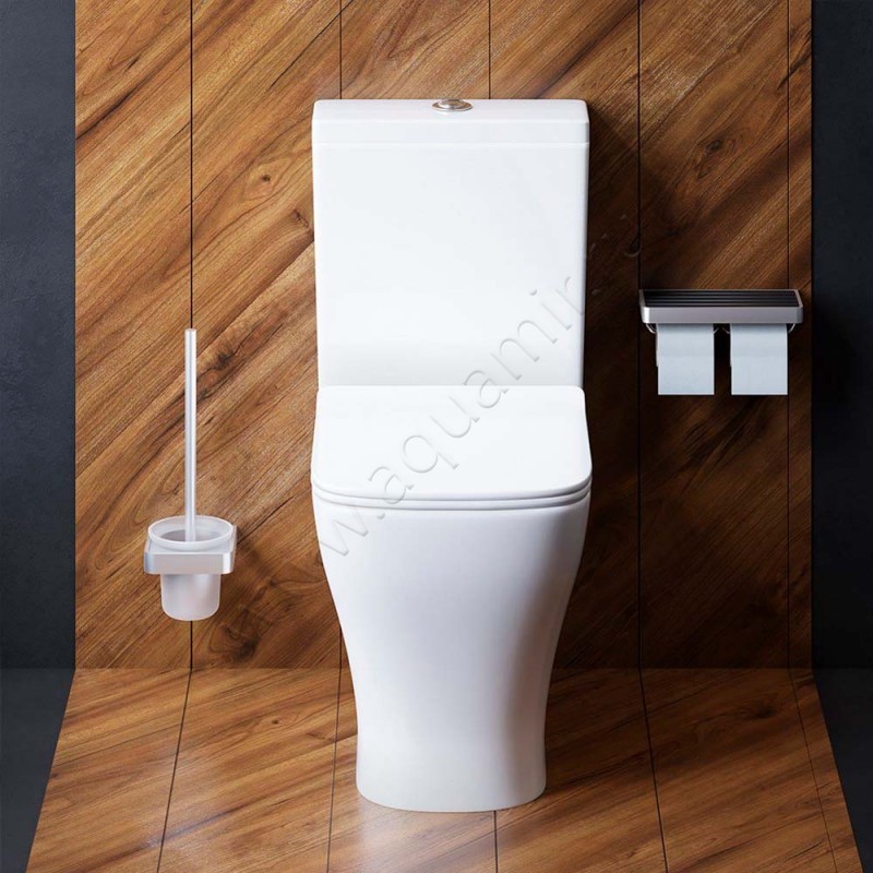 Унитаз напольный Damixa TITAN с крышкой микролифт, 60,5 см, безободковый, белый DX78C8600SC в интерьере