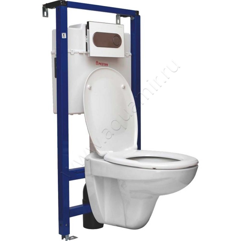 Унитаз подвесной Pestan FLUENTA с крышкой микролифт, 55,1 см, белый 40006460 в интерьере