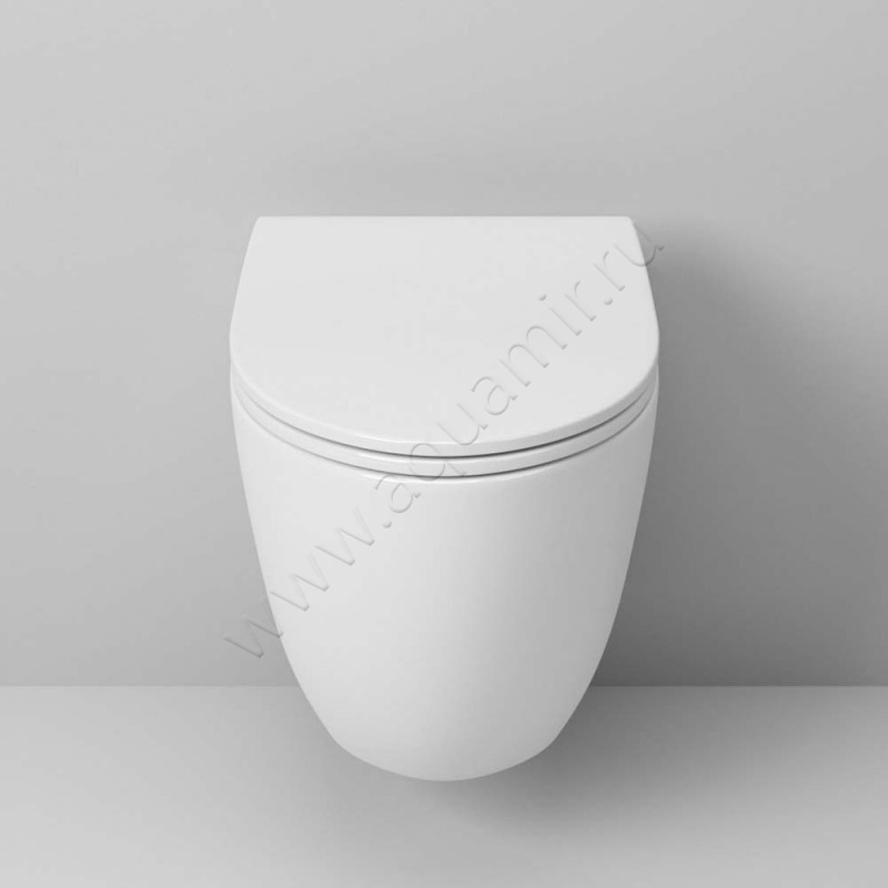 Унитаз подвесной Grossman с крышкой микролифт, 58 см, безободковый GR4451S в интерьере