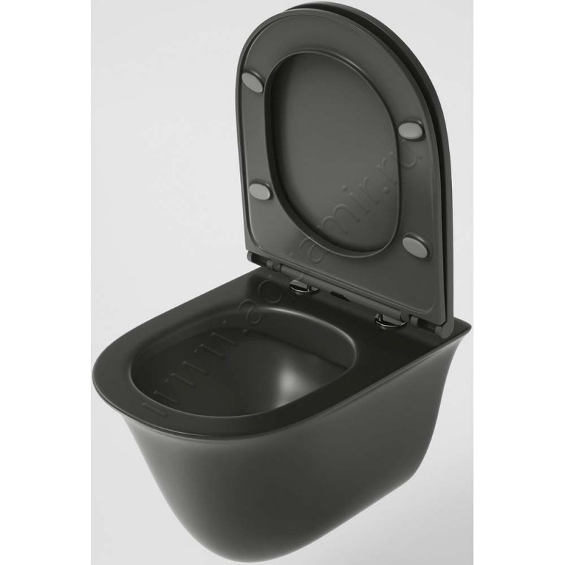 Унитаз подвесной Grossman с крышкой микролифт, 48,5 см, безободковый GR4412BMS в интерьере