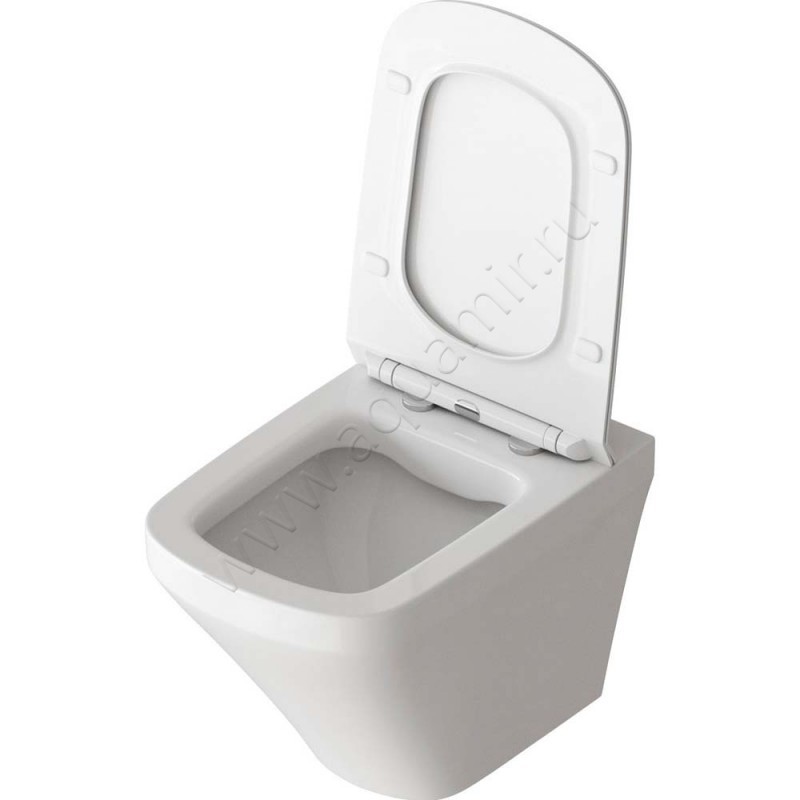 Унитаз подвесной Grossman с крышкой микролифт, 54 см, безободковый, белый GR4440S в интерьере