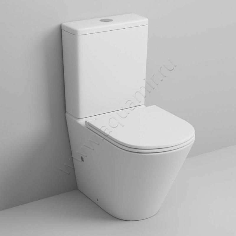 Унитаз напольный Grossman с крышкой микролифт, 60,5 см, безободковый, белый GR4450MS в интерьере