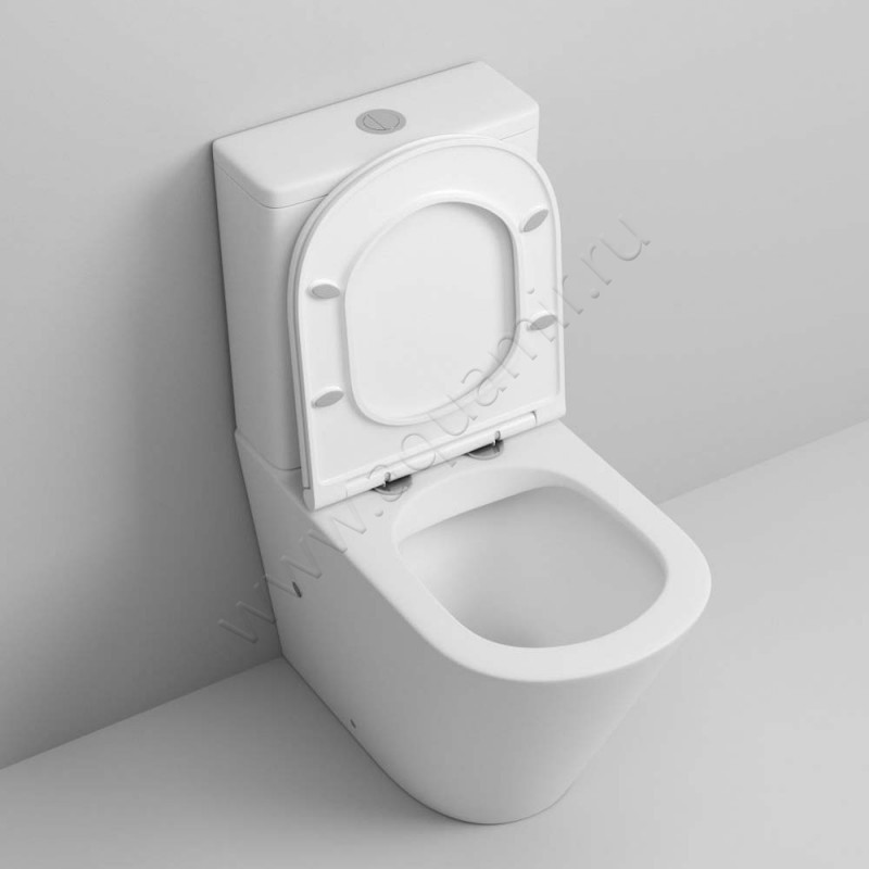 Унитаз напольный Grossman с крышкой микролифт, 60,5 см, безободковый, белый GR4450MS в интерьере