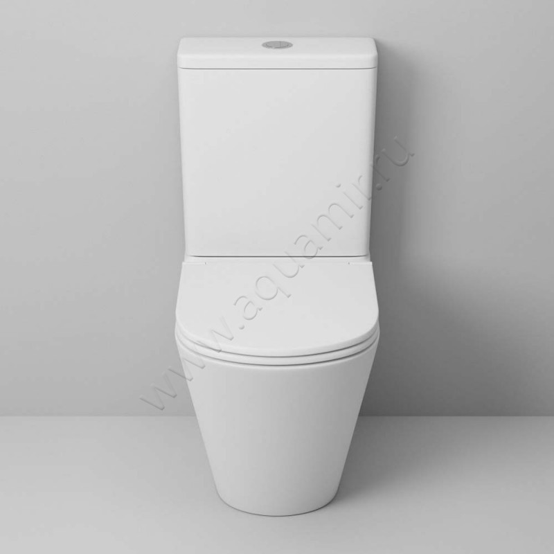 Унитаз напольный Grossman с крышкой микролифт, 60,5 см, безободковый, белый GR4450MS в интерьере