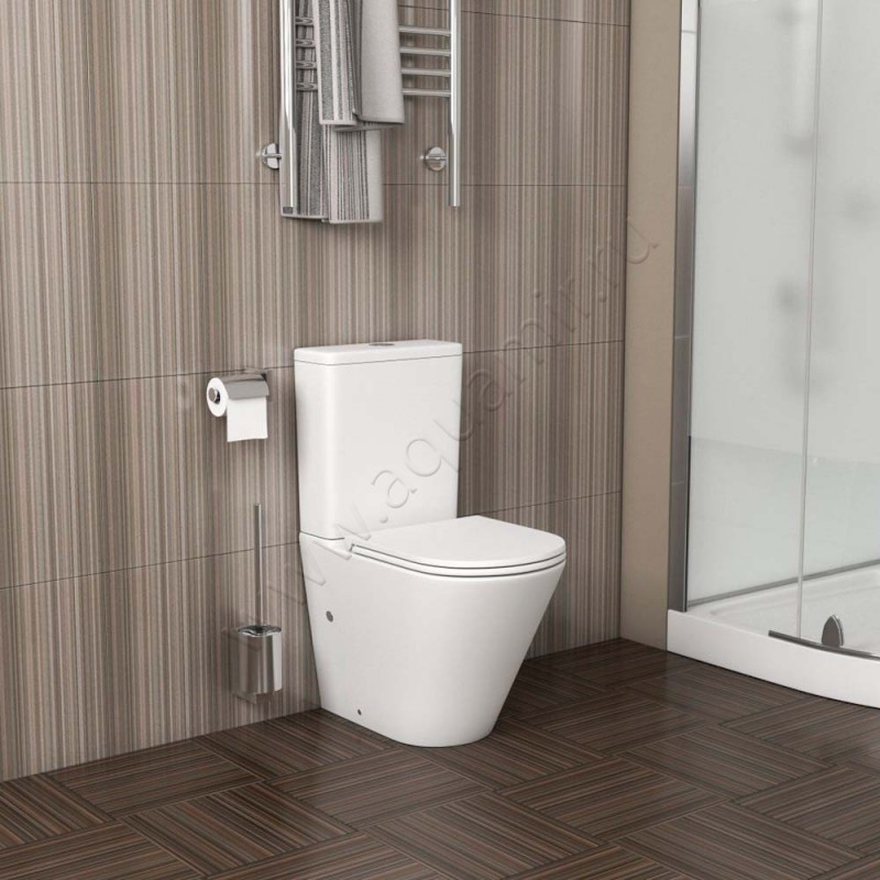 Унитаз напольный Grossman с крышкой микролифт, 60,5 см, безободковый, белый GR4450MS в интерьере