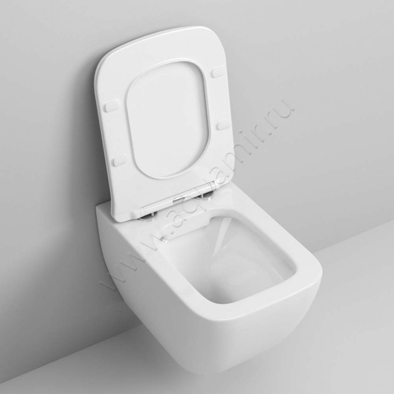 Унитаз подвесной Grossman с крышкой микролифт, 53 см, безободковый GR4447S в интерьере