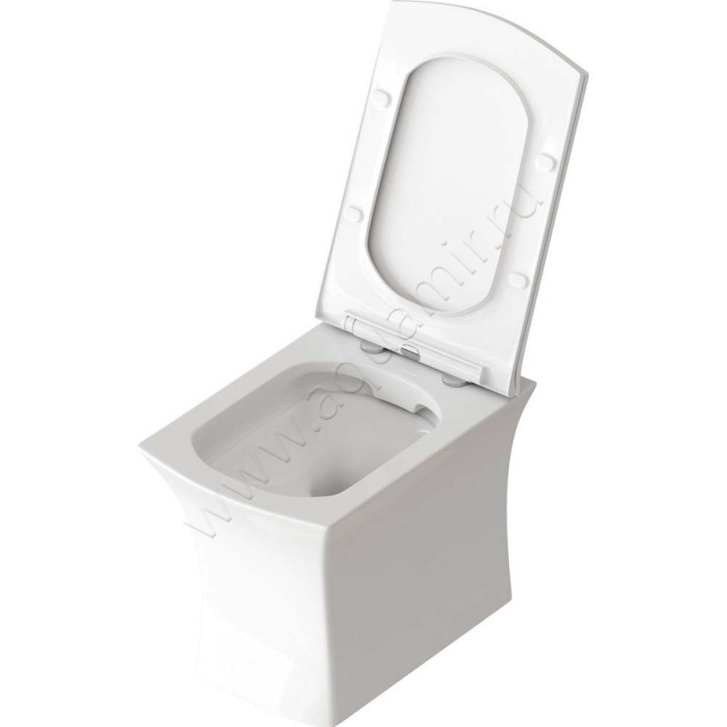 Унитаз подвесной Grossman с крышкой микролифт, 51 см, безободковый, белый GR4461S в интерьере