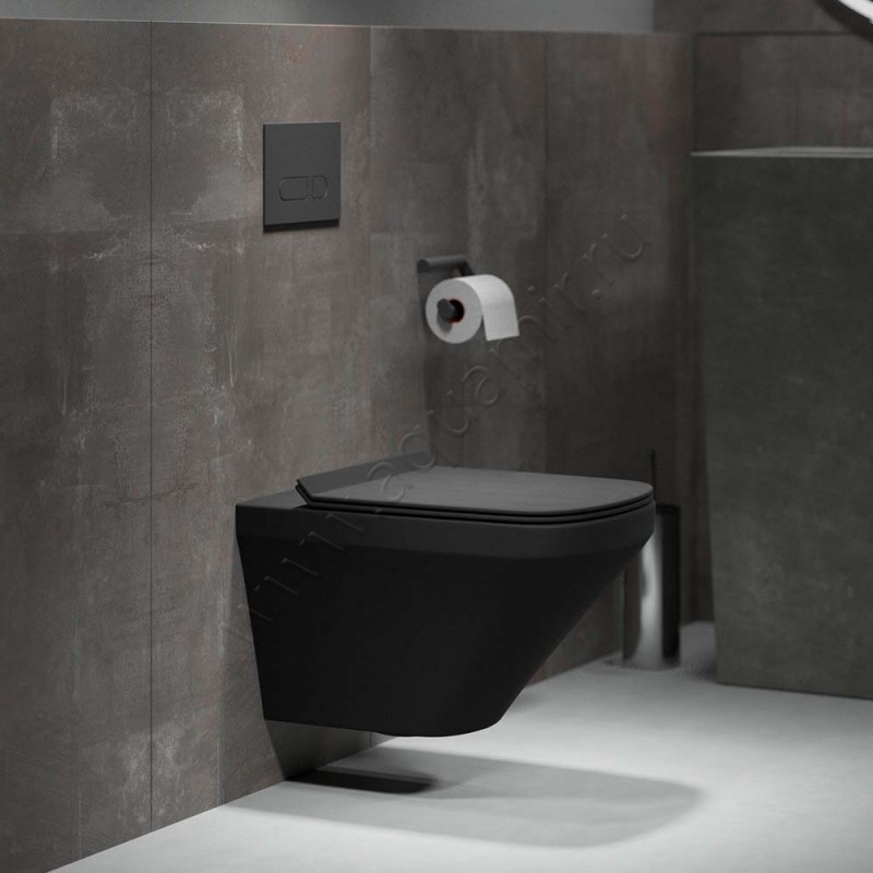 Унитаз подвесной Grossman с крышкой микролифт, 54 см, безободковый GR4440BMS в интерьере