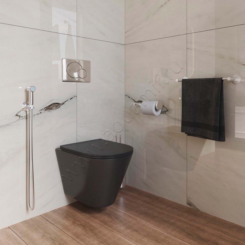 Унитаз подвесной Grossman с крышкой микролифт, 48 см, безободковый GR4477BMS в интерьере