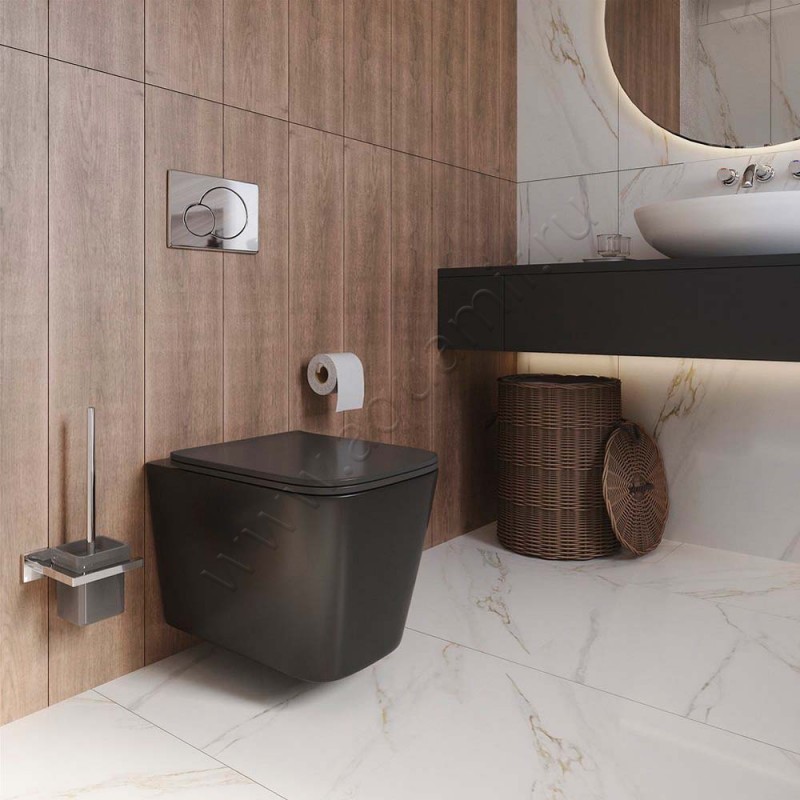 Унитаз подвесной Grossman с крышкой микролифт, 52 см, безободковый GR4441BMS в интерьере