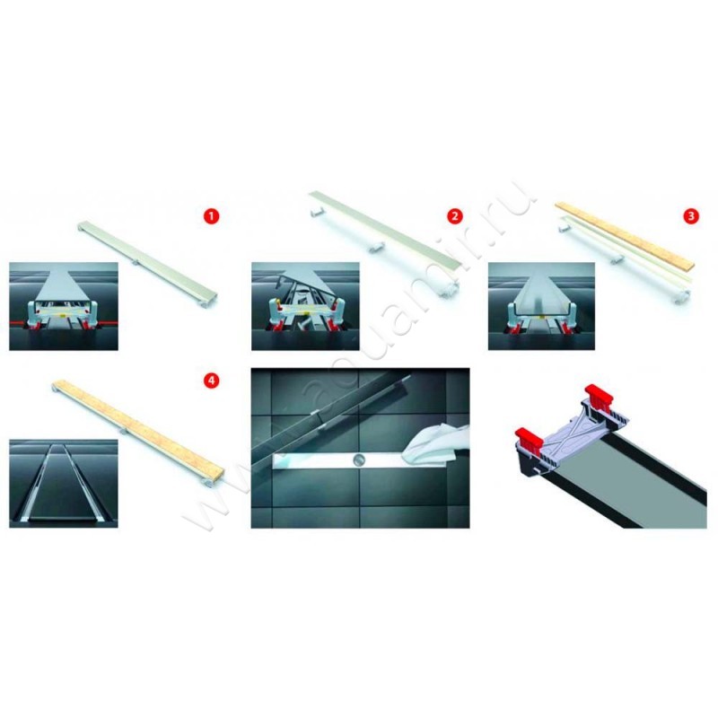 Душевой лоток с решеткой Berges Wasserhaus C1 Norma 50 см 095036 в интерьере