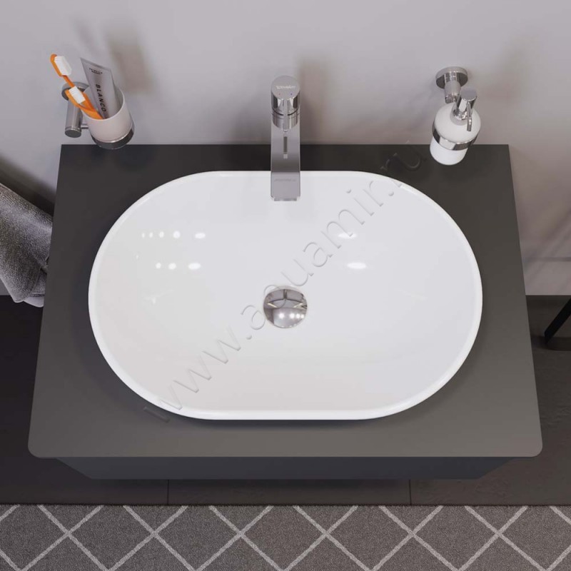 Раковина-чаша накладная Duravit D-Neo 60 см 2372600070 в интерьере