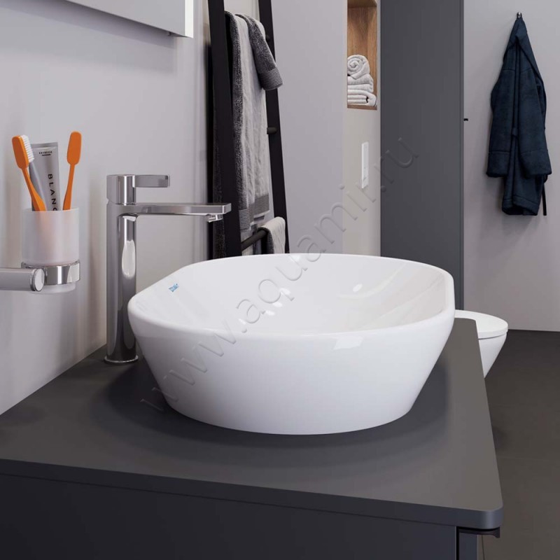 Раковина-чаша накладная Duravit D-Neo 60 см 2372600070 в интерьере