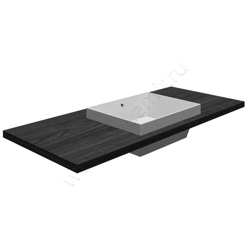 Раковина встраиваемая сверху на столешницу без отверстий Scarabeo Teorema 2.0 45 см 513049 в интерьере