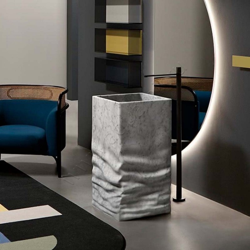 Раковина напольная без отверстий под смеситель Antonio Lupi OSSIMORO 45 см OSSIMORO в интерьере