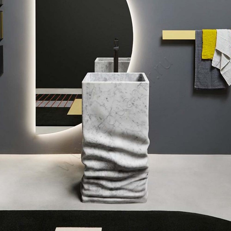 Раковина напольная без отверстий под смеситель Antonio Lupi OSSIMORO 45 см OSSIMORO в интерьере