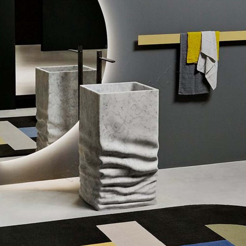 Раковина напольная без отверстий под смеситель Antonio Lupi OSSIMORO 45 см OSSIMORO в интерьере